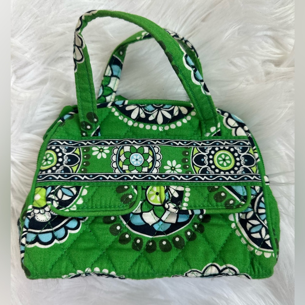 Vera Bradley Tiny Emma Purse Paisley Floral Cupcakes Green